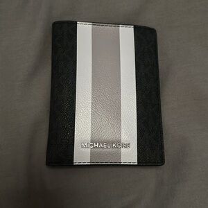 Black Monogram Michael Kors passport cover